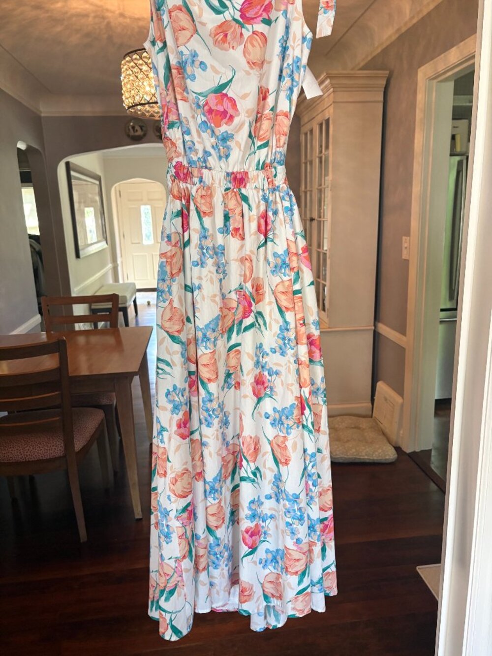 NWT Flying Tomato Floral Tie Strap Midi Fit & Flare Dress. Size M - Picture 7 of 14